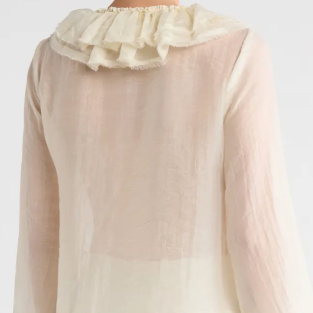 NWT Jason Wu Ivory Ruffle shirt, Size M - Picture 2 of 4